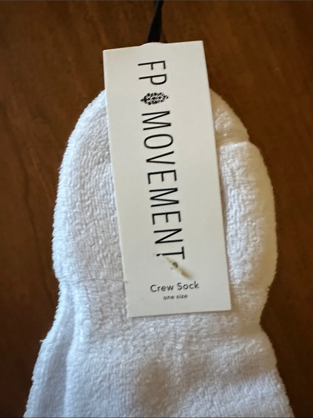 Free People Movement White Terry Recovery Crew Socks NWT